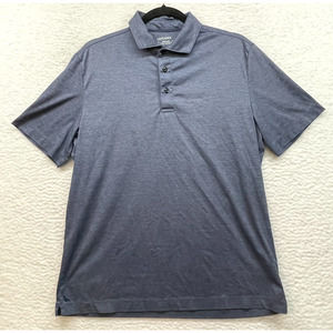 Untuckit Shirt Mens Medium Blue Polo Van Der Heyden Golf Rugby Preppy Classic